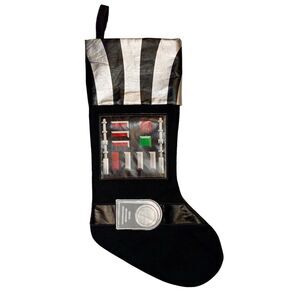 STAR WARS Black Christmas Stocking Darth Vader Chest Plate 18" Holiday Decor